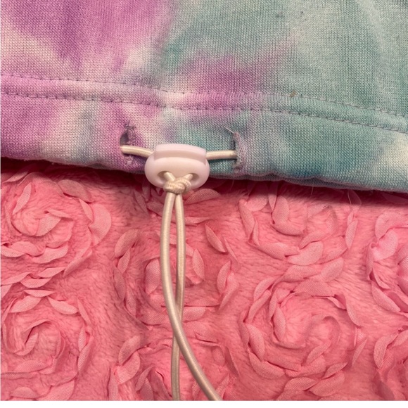 Tie-dye cropped hoodie with drawstring - Picture 13 of 14